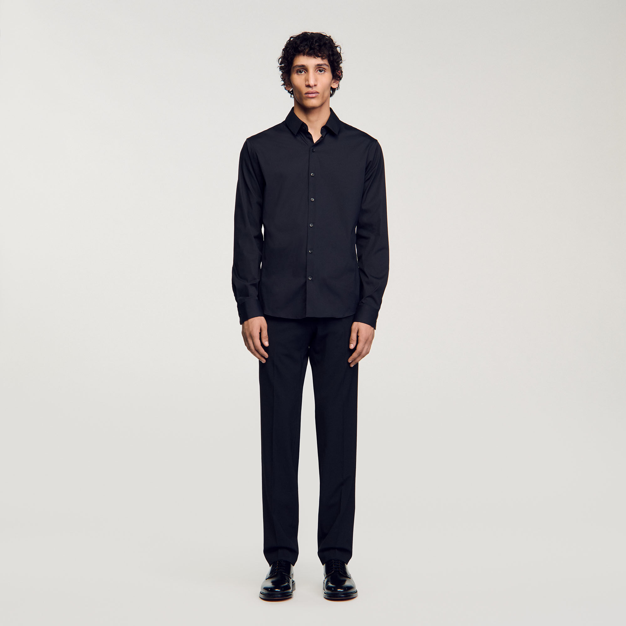 Fitted stretch cotton shirt