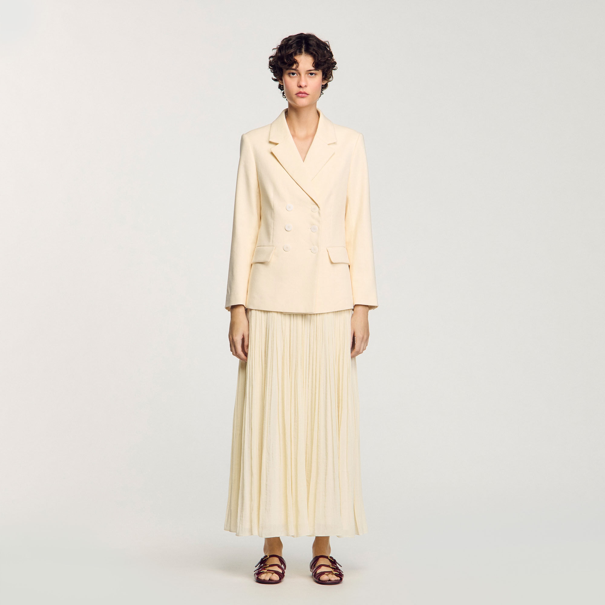 Double-breasted suit jacket white / beige For Women | Sandro