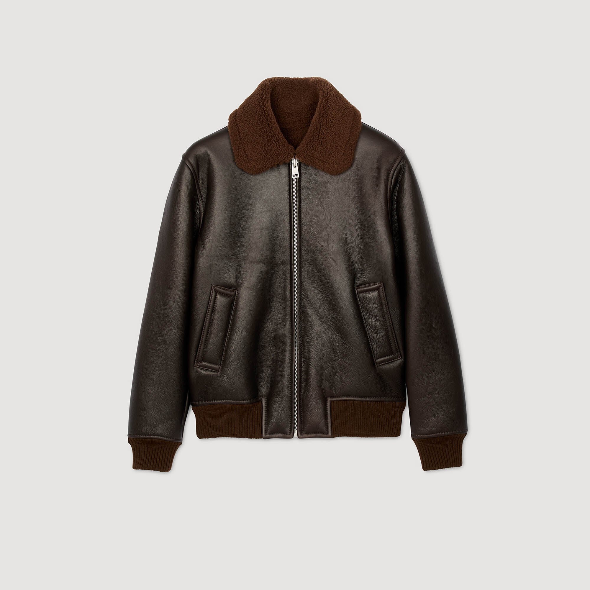Reversed leather jacket