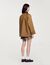 Coat with leather collar