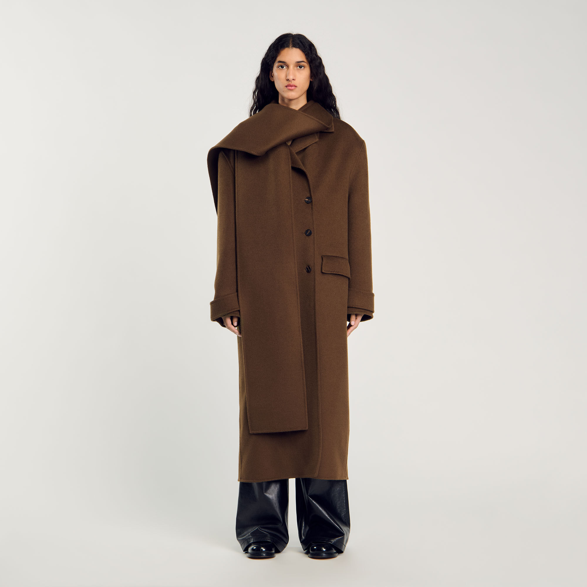 Sandro hooded coat sale