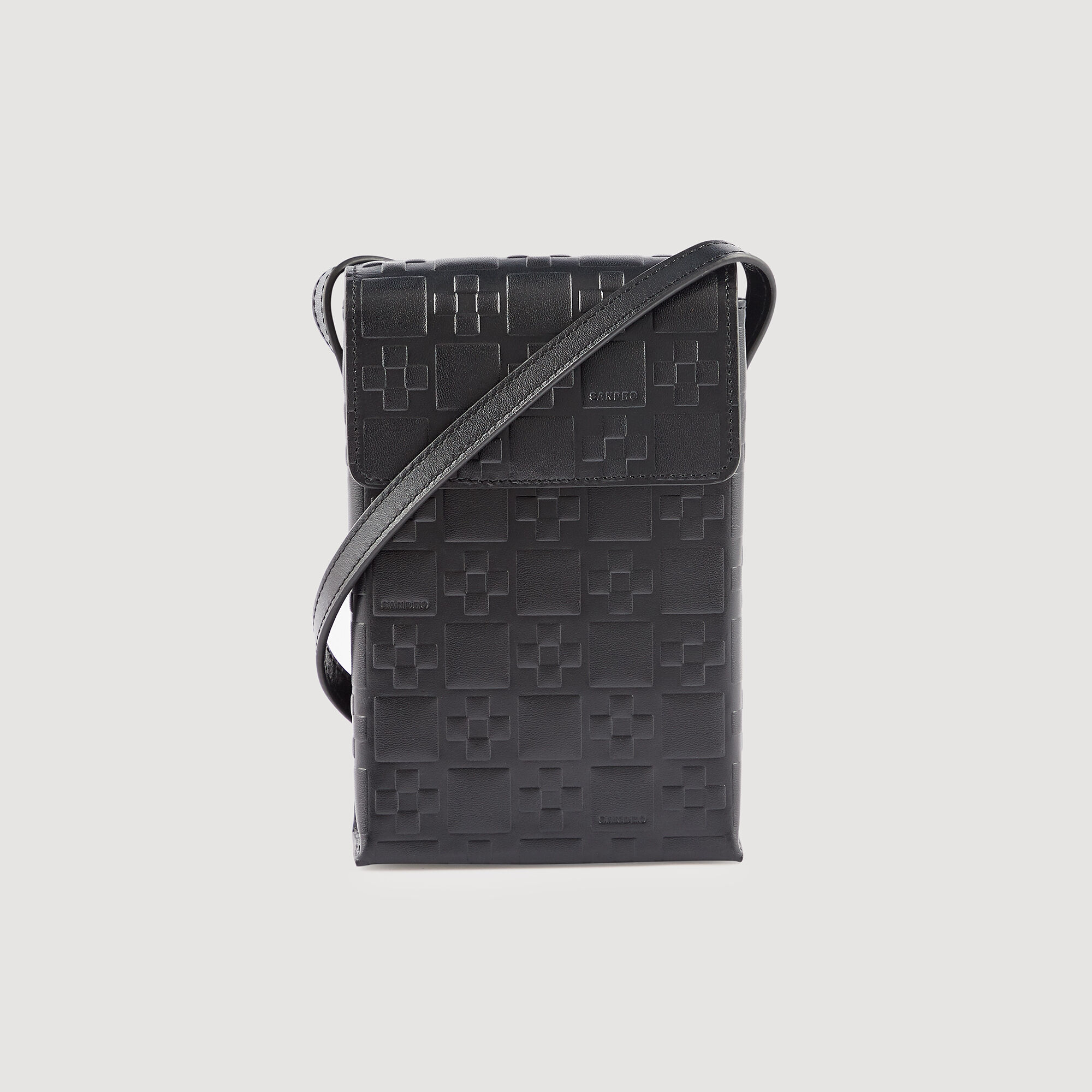 S monogram-embossed small leather bag