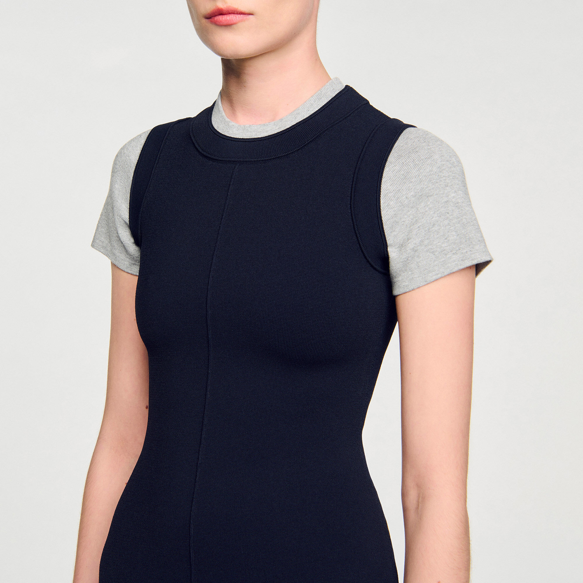 2-in-1 short knit dress