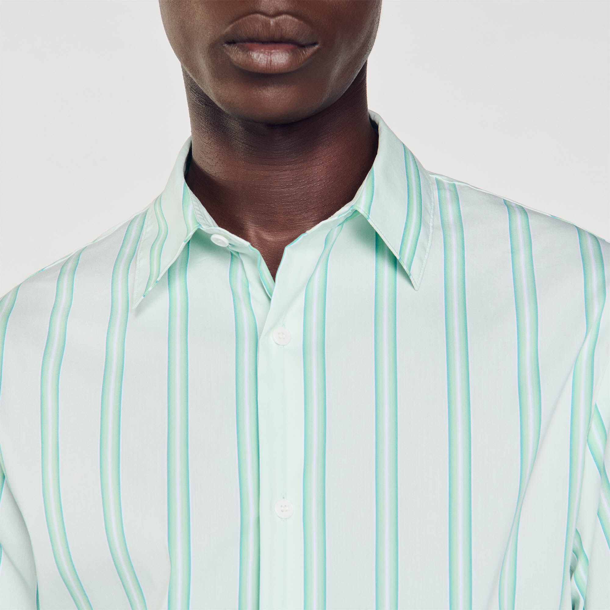 Stripy short-sleeved shirt