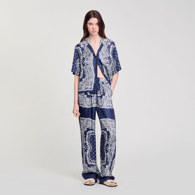 Bandana-print floaty trousers