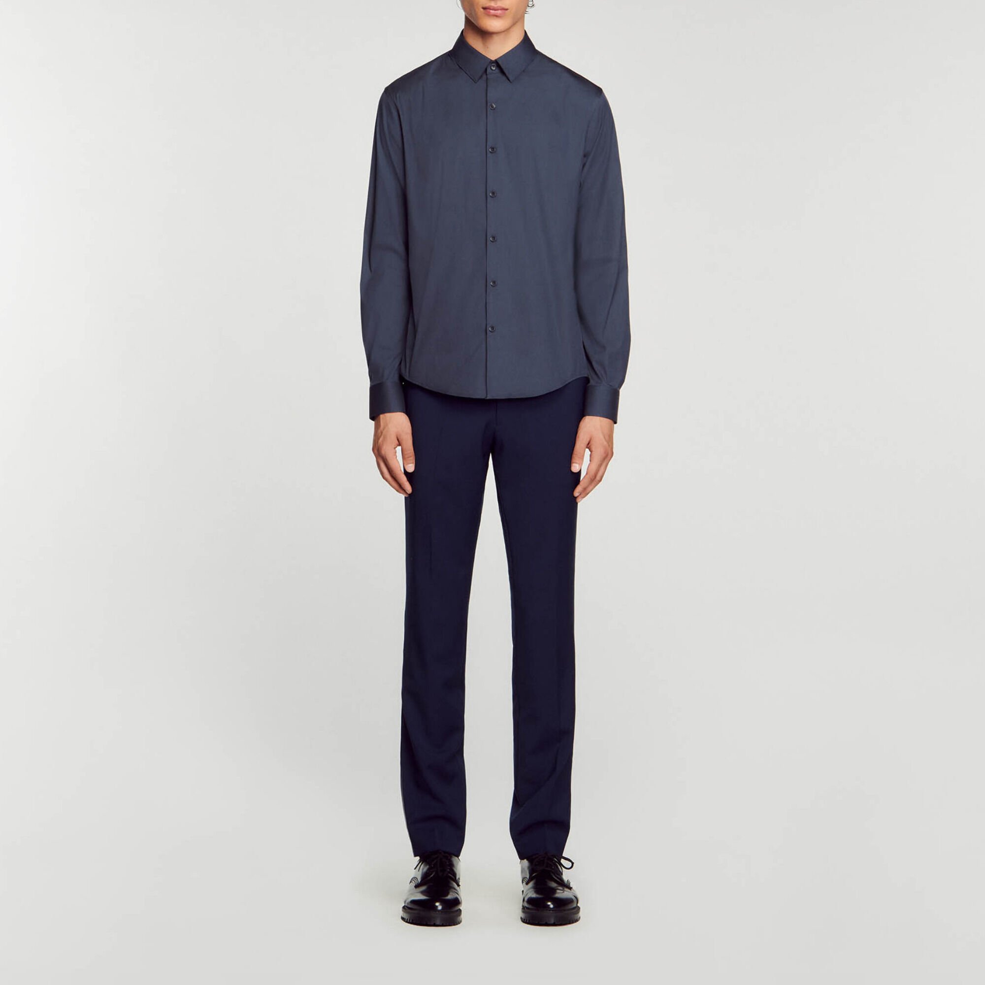 Fitted stretch cotton shirt