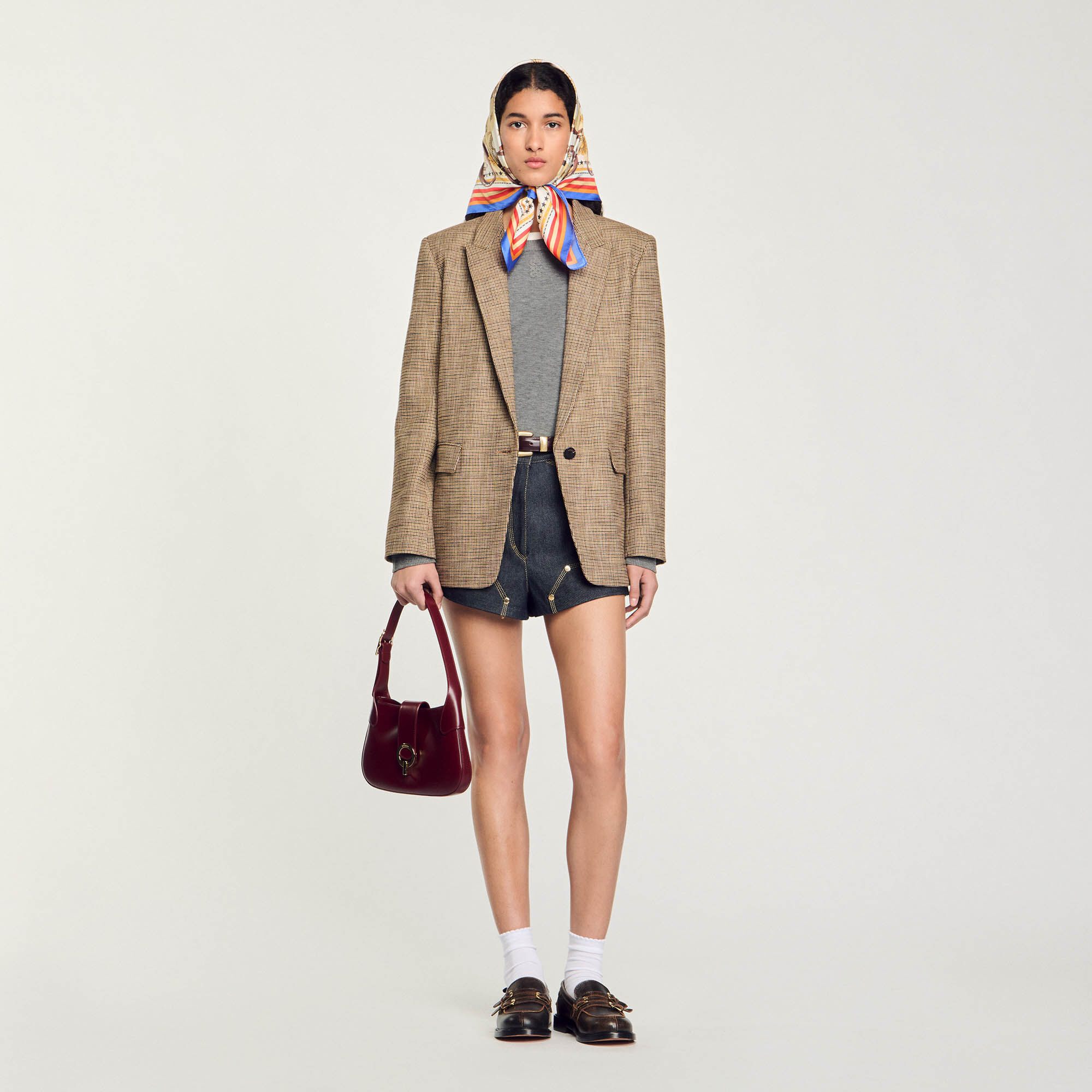 Sandro tweed blazer hot sale