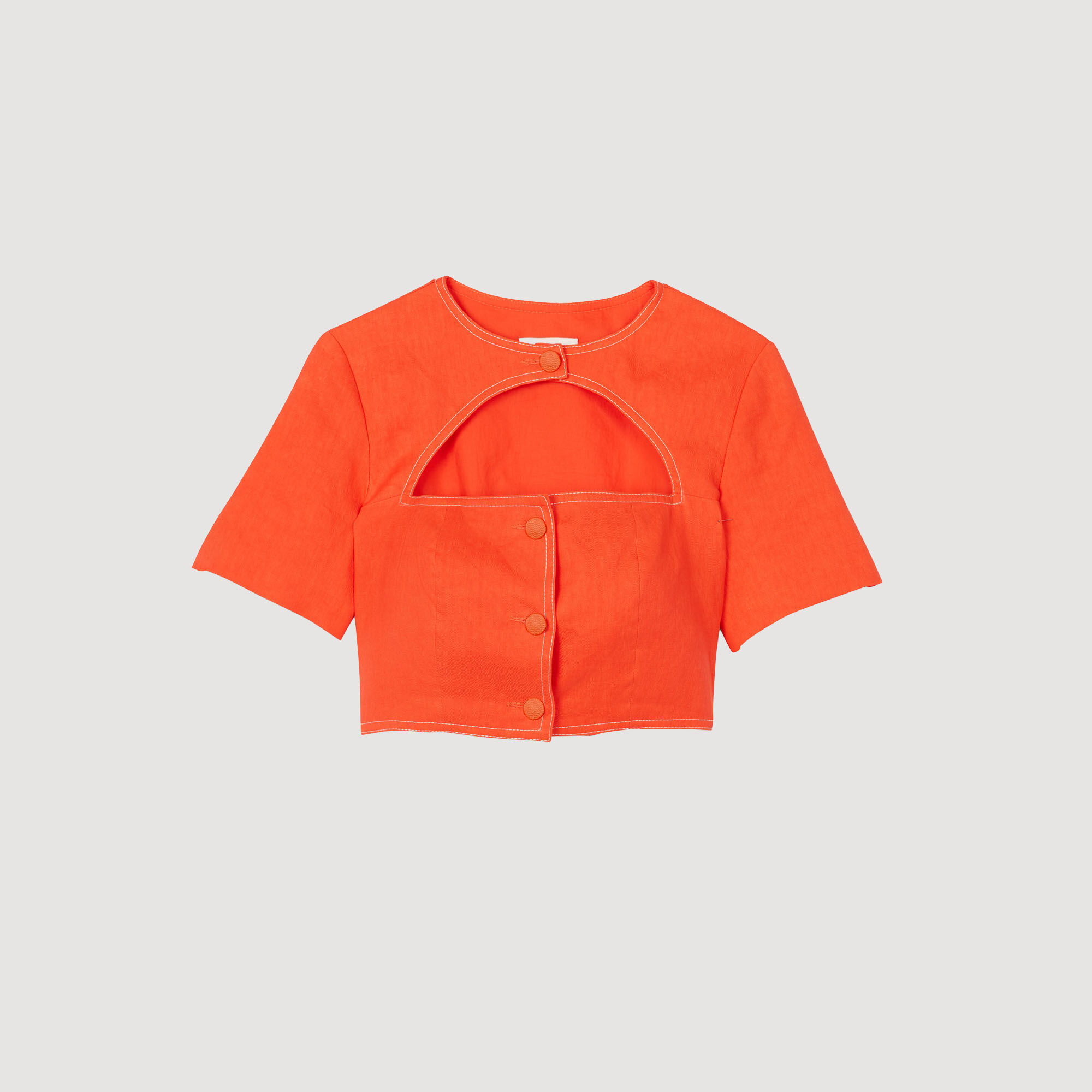 Crop top with cutaway design yellow / orange For Women