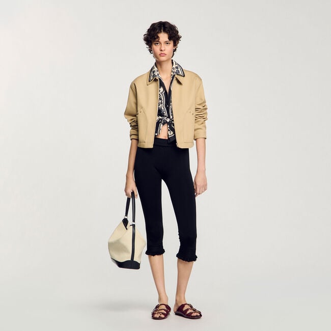 Short jacket with rhinestone details
