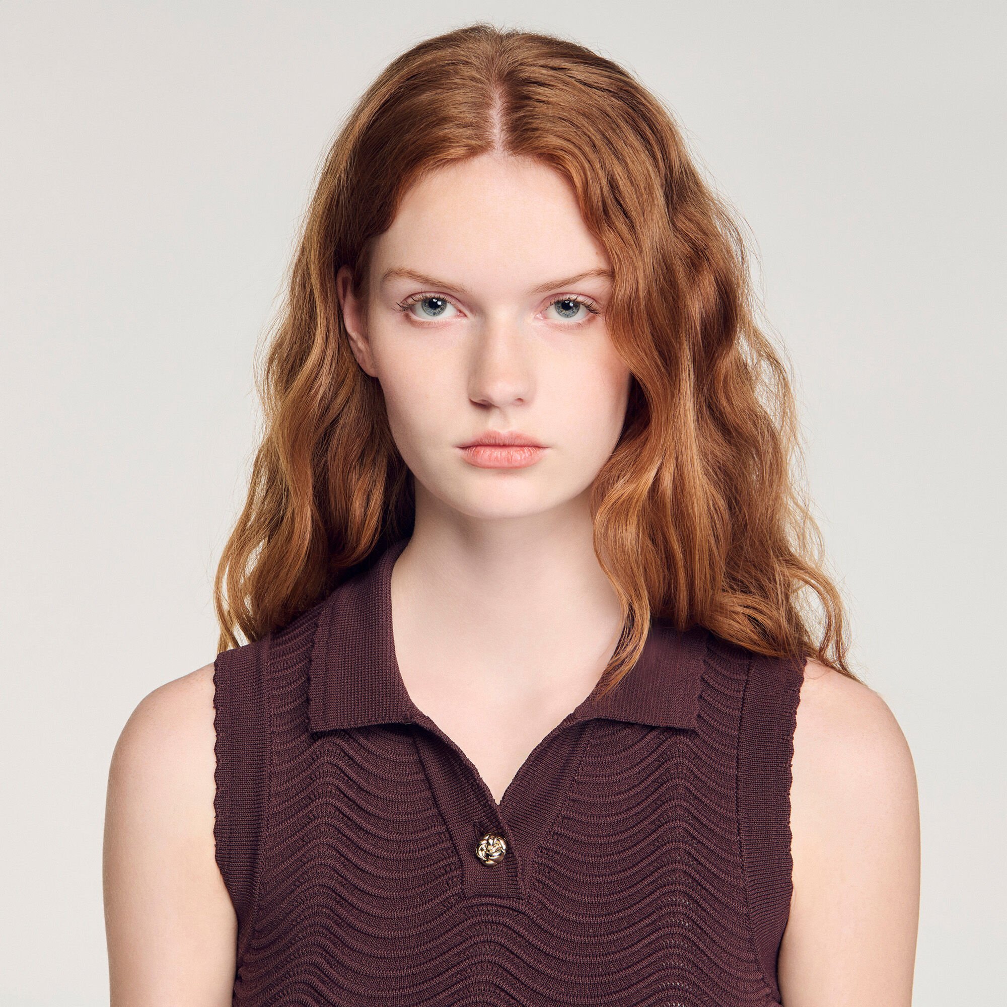 Cropped decorative knit top