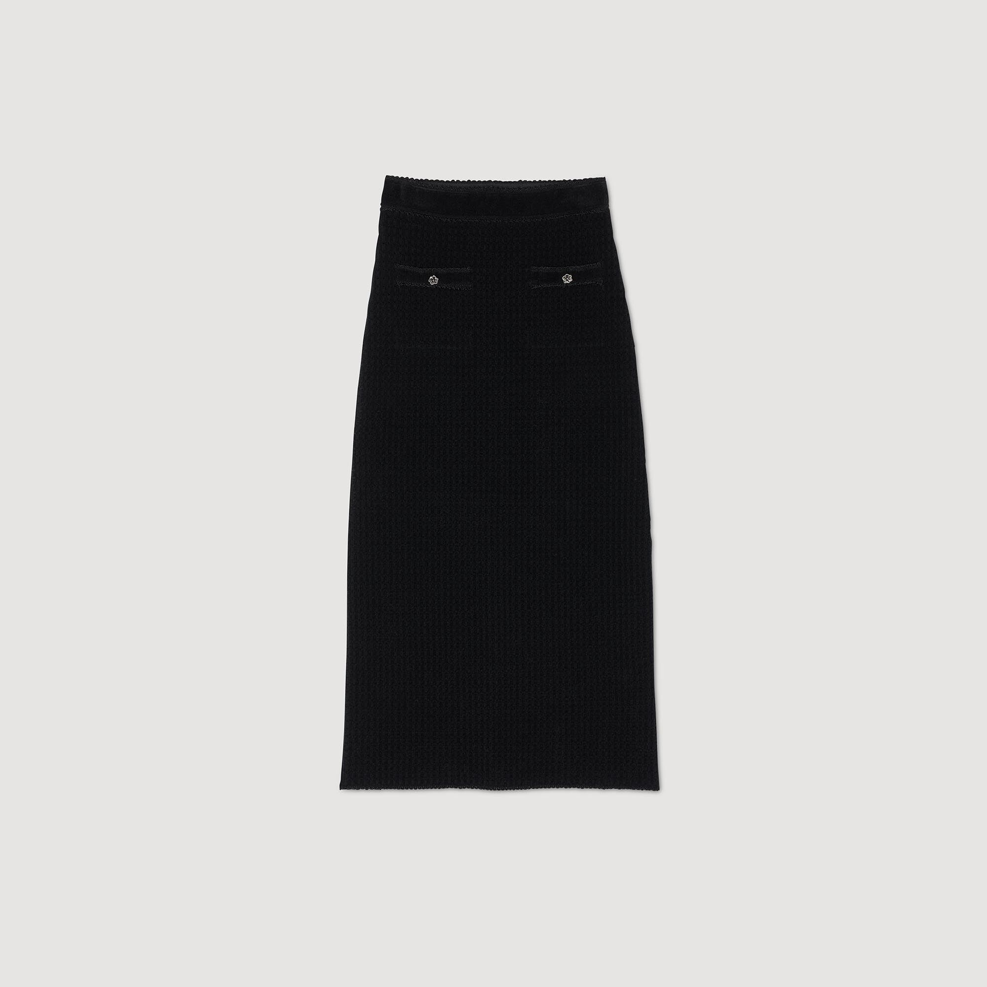 Sandro nooda leather midi skirt cheap