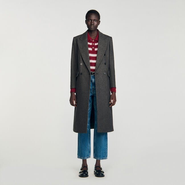 Fitted double-breasted coat