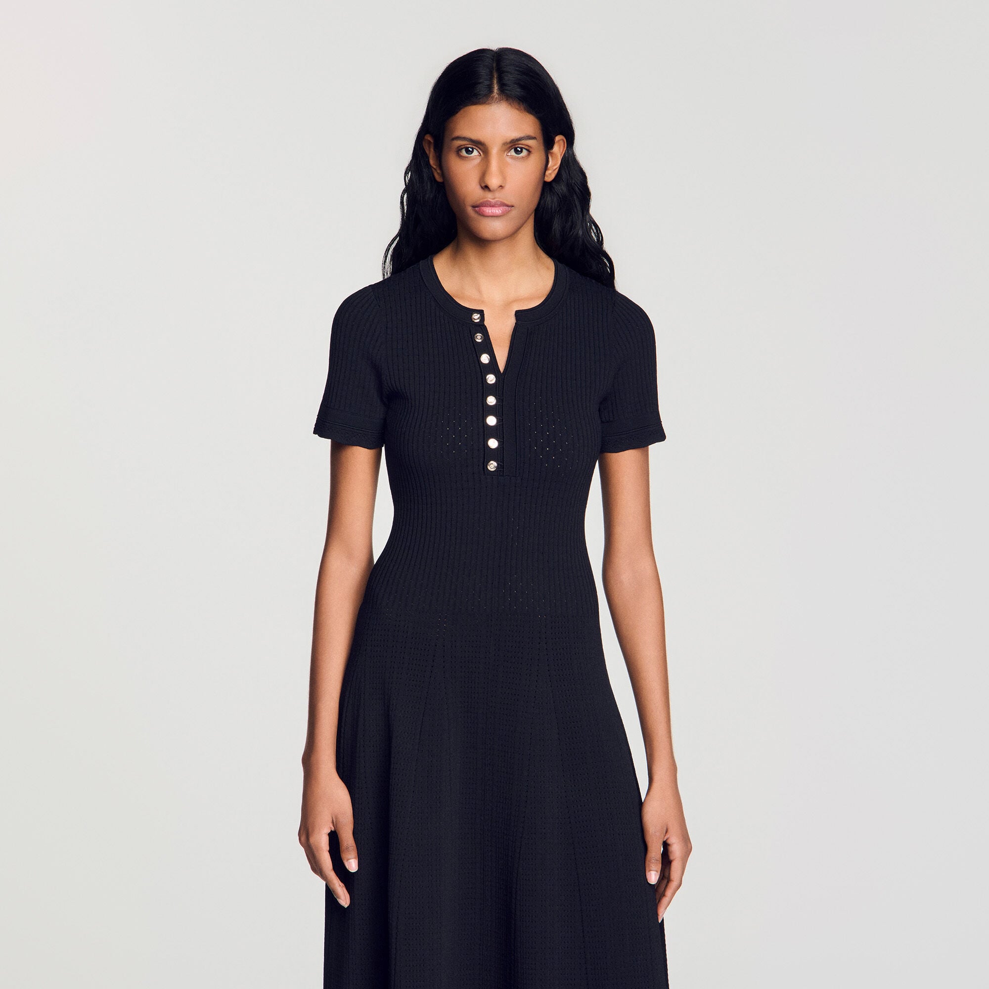 Ribbed knit maxi dress