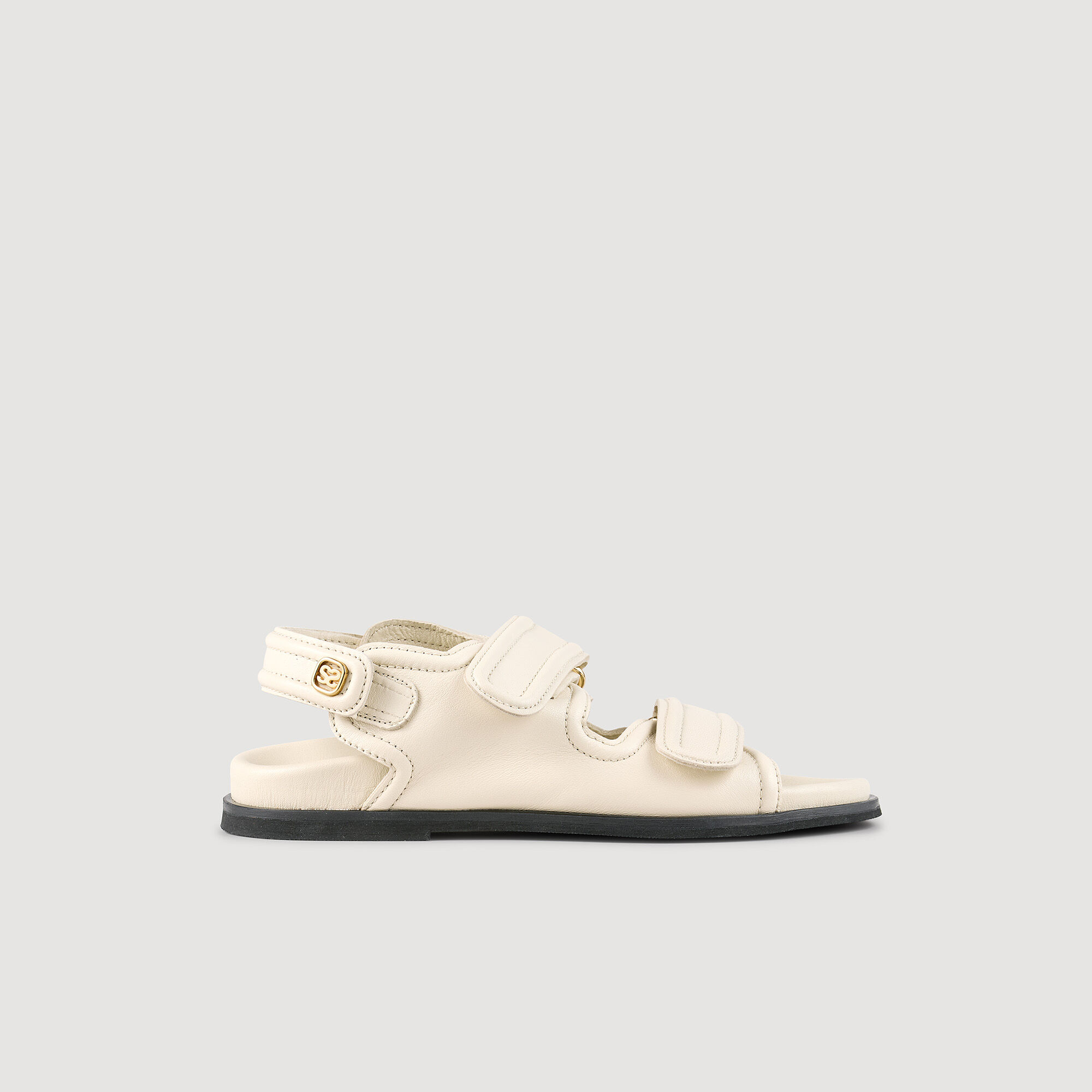 Plain leather lambskin sandals