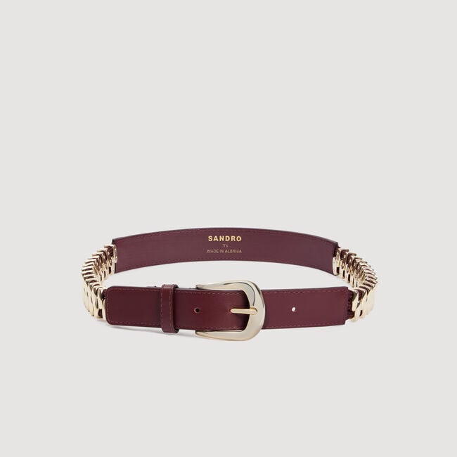 Leather and metal belt