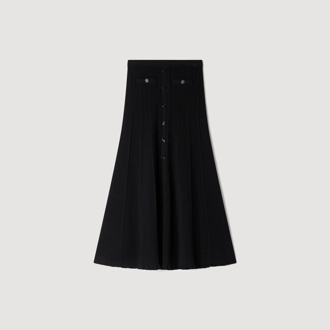 Pointelle knit maxi skirt
