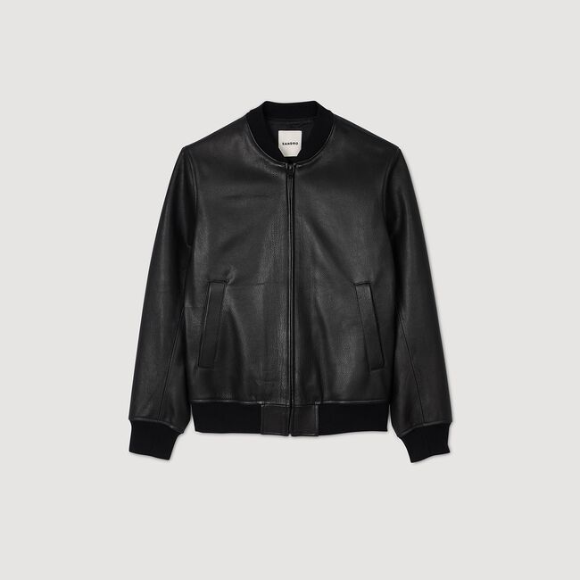 Grained leather jacket
