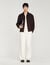 Waffled regular collar zip jacket
