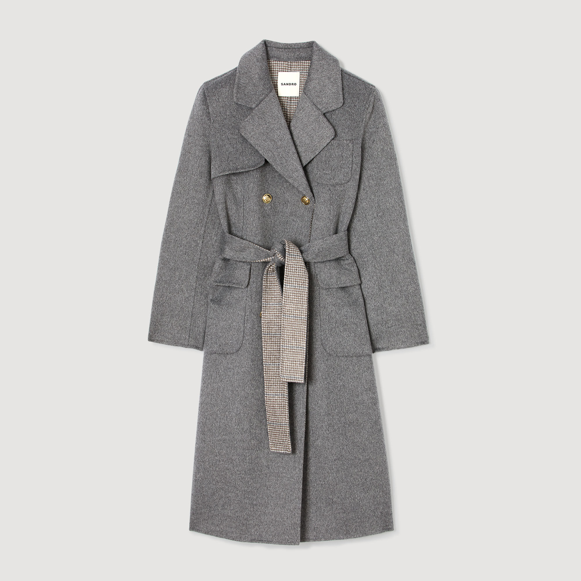 Double-faced check coat