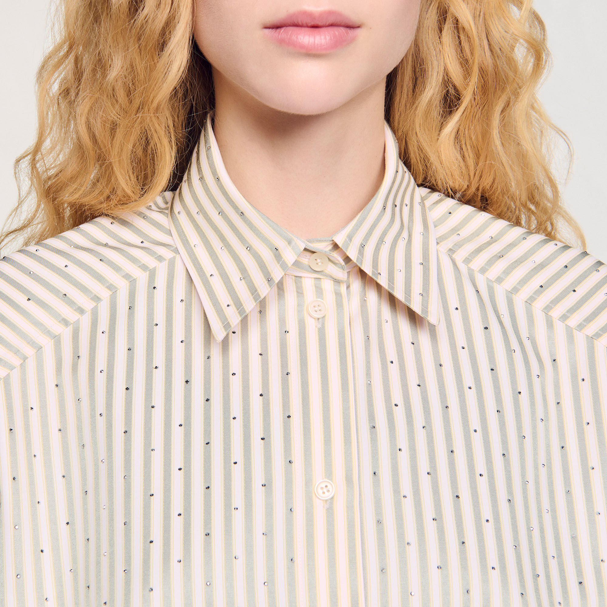Striped rhinestone shirt