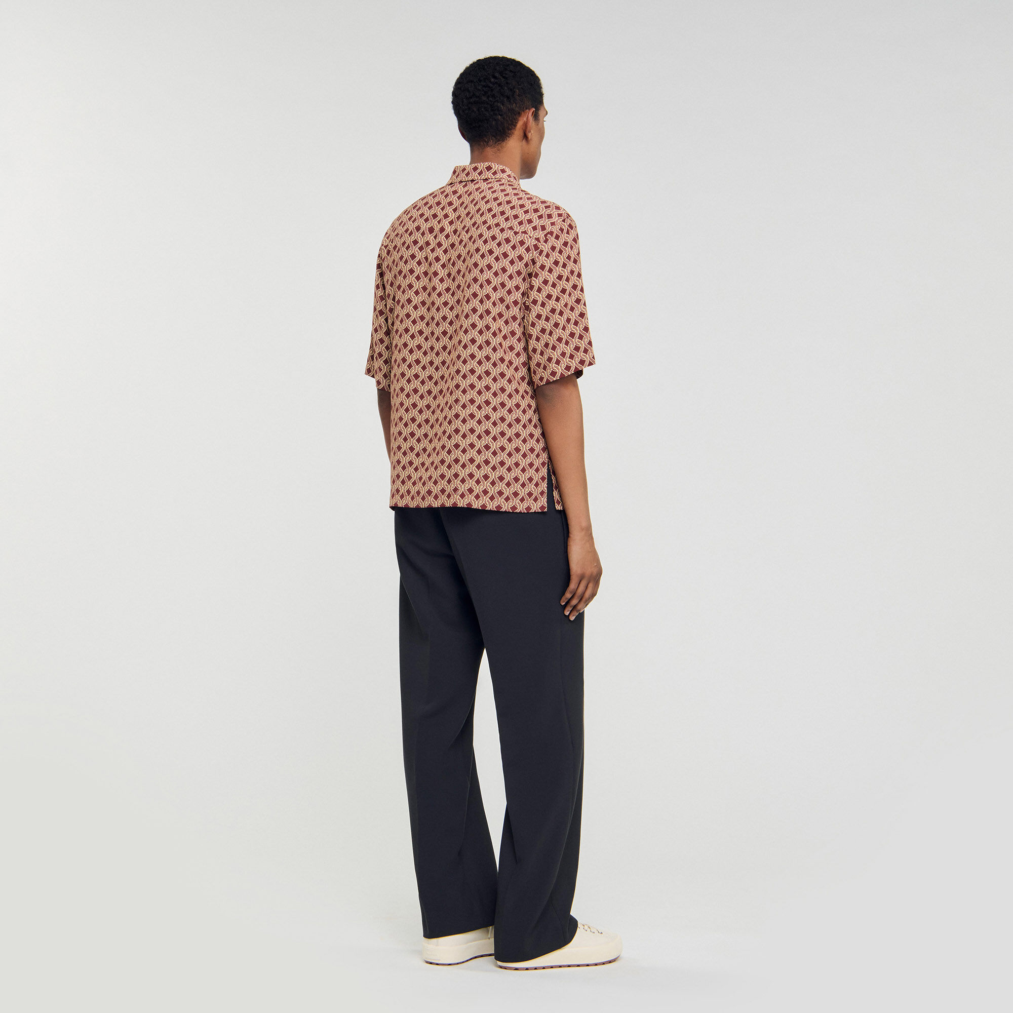 Rope print shirt brown for Men | Sandro Paris
