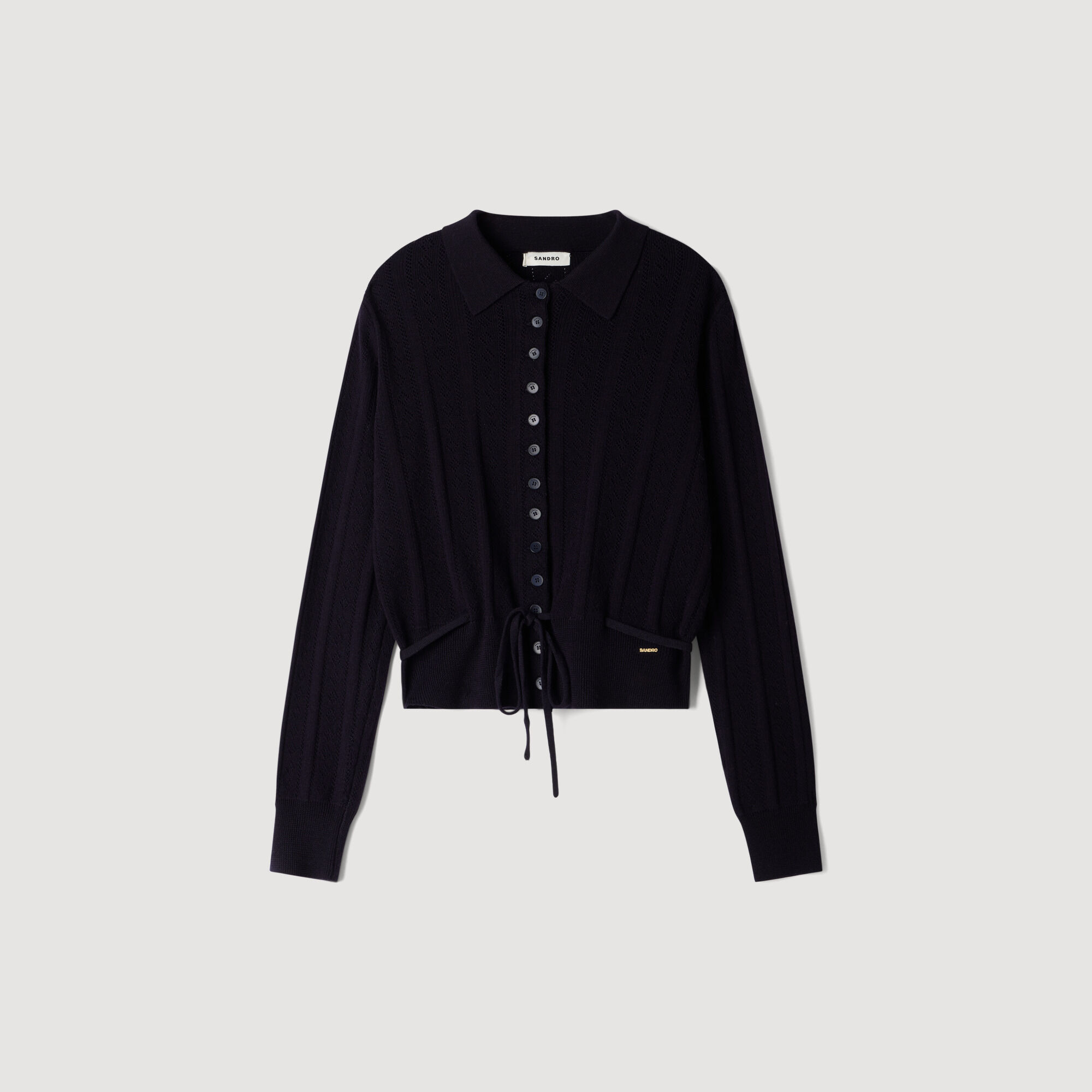 Pointelle knit cardigan