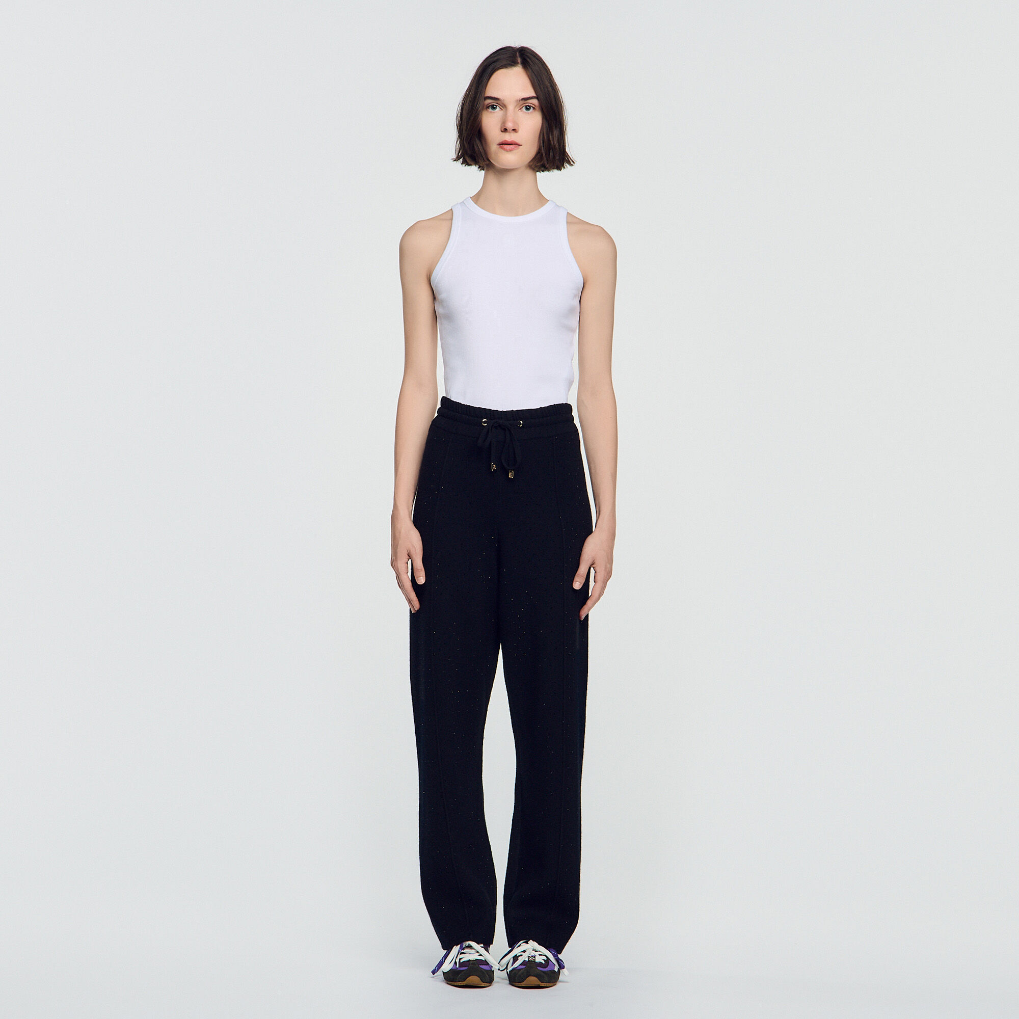 Rhinestone jogging trousers - Women | Sandro