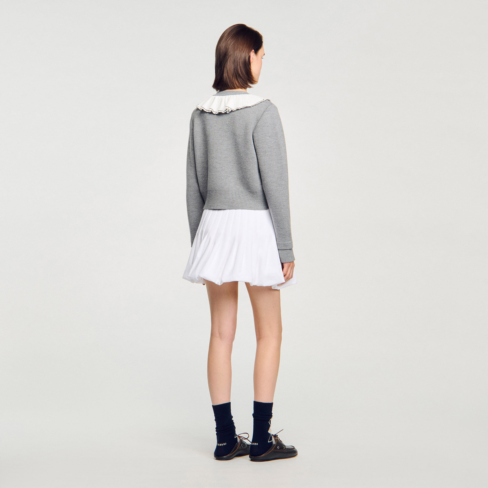 Cardigan with contrast collar
