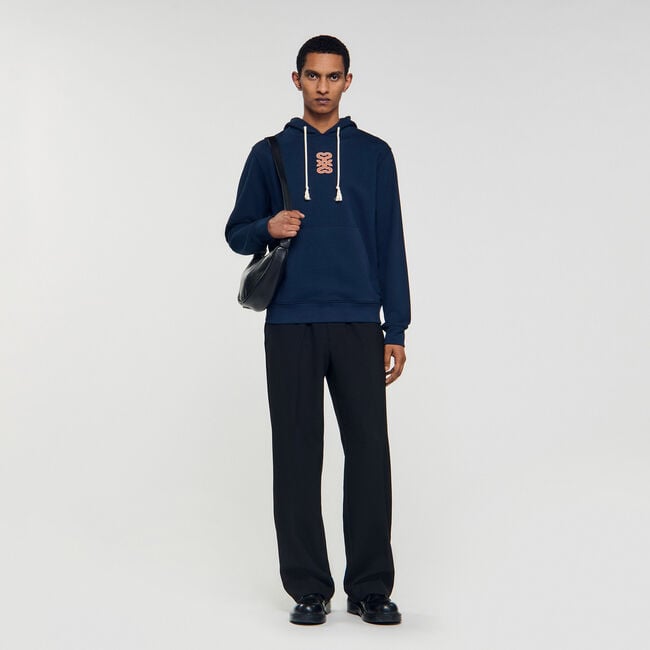 Leather patch sweatshirt