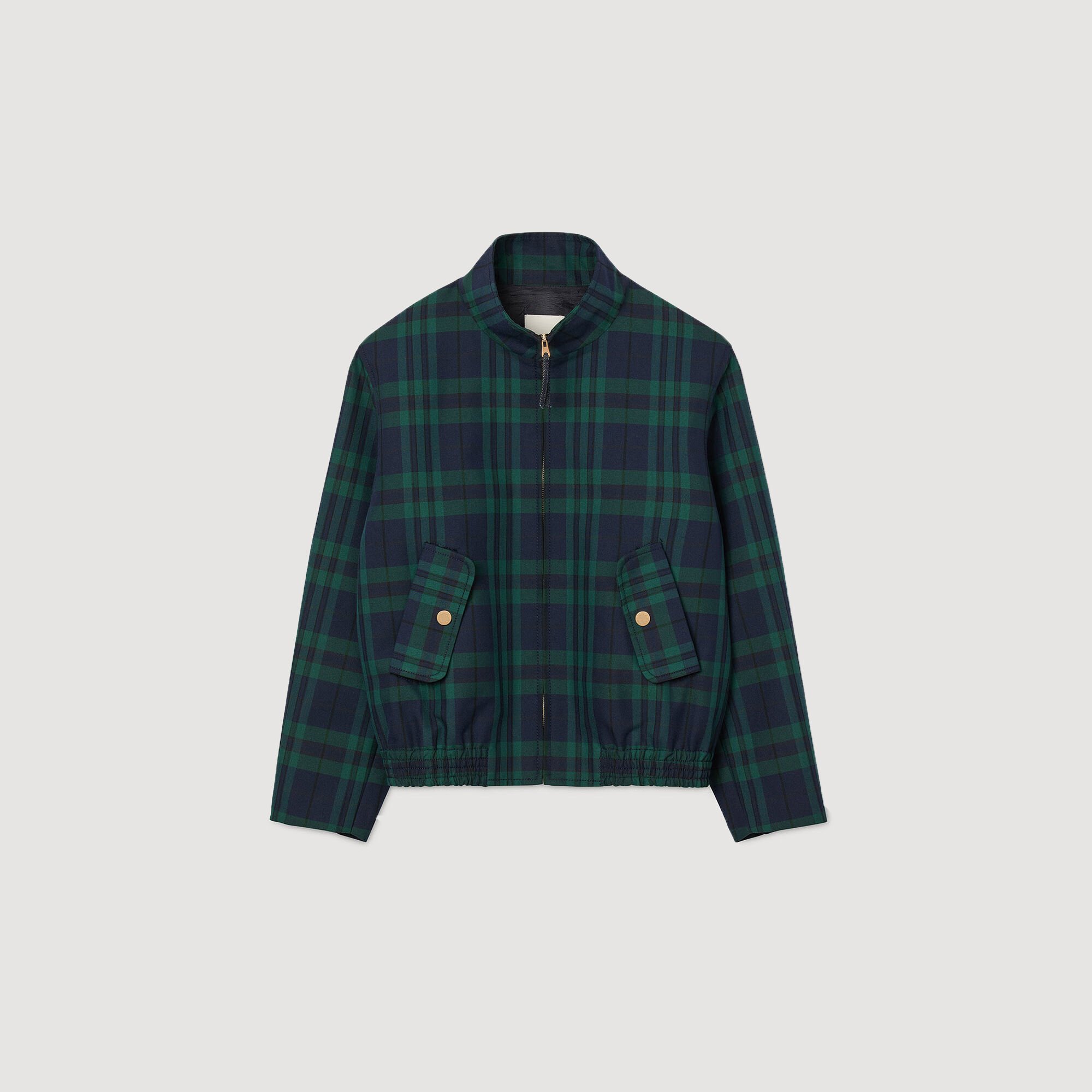 Checked jacket blue For Women | Sandro Paris