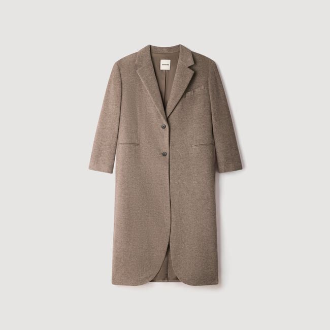 Long double-faced wool coat - Women | Sandro