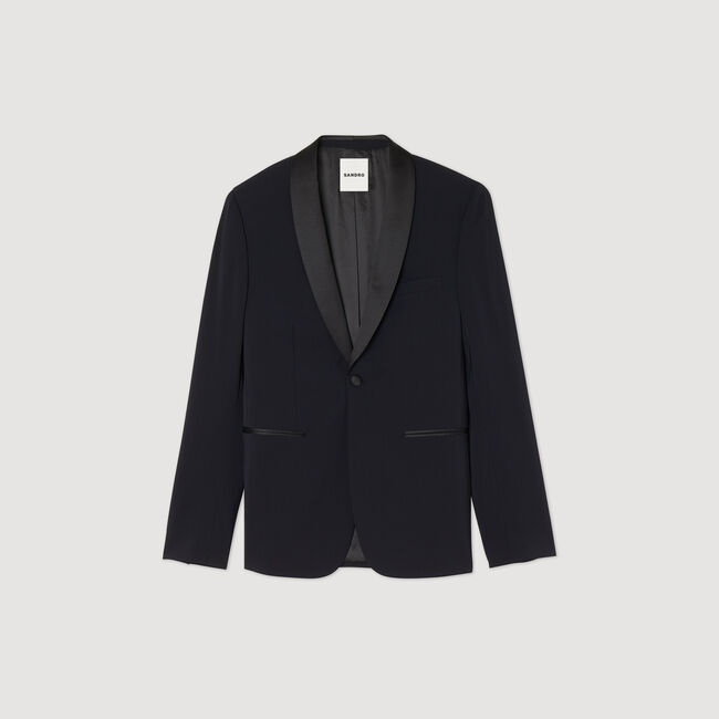 Tuxedo jacket with satin