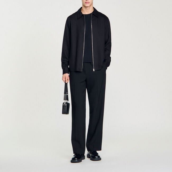 Loose-fit zip-up shirt