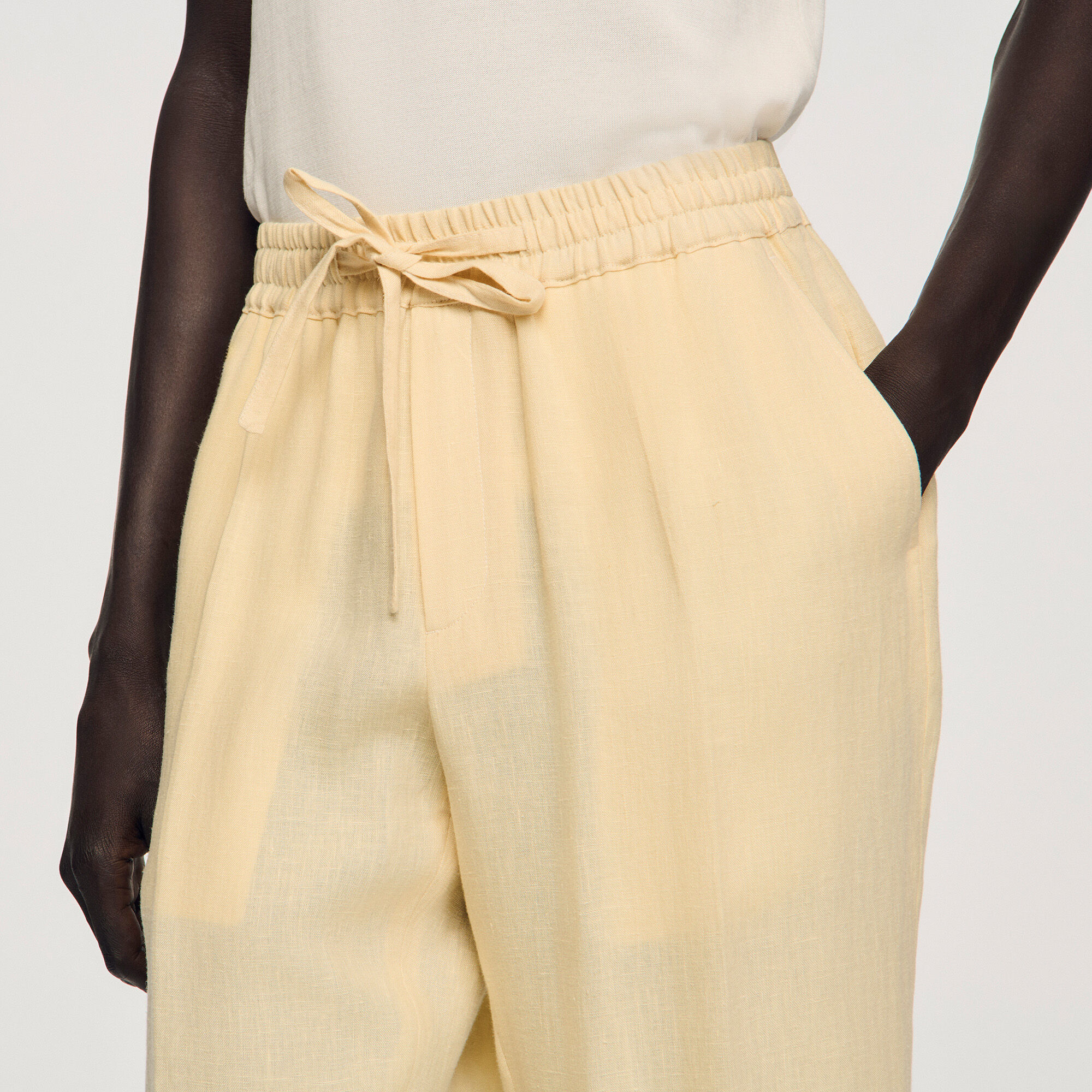 Elasticated linen trousers