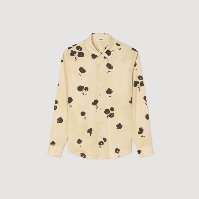 Floral print linen shirt