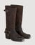 Leather buckle boots