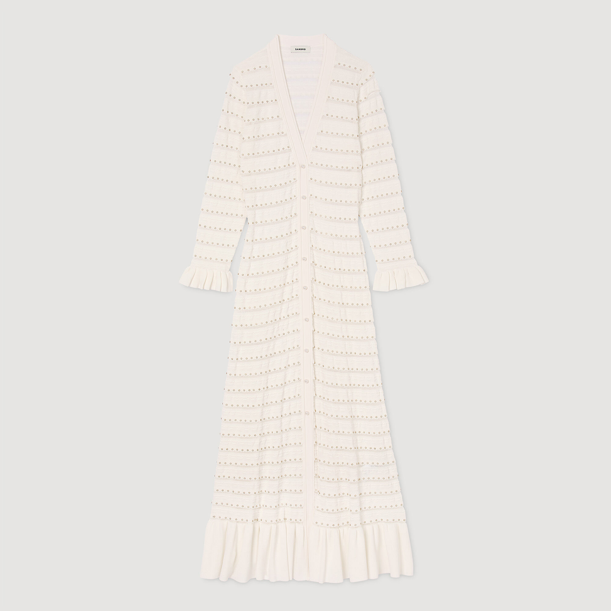 Maxi dress with pearl details