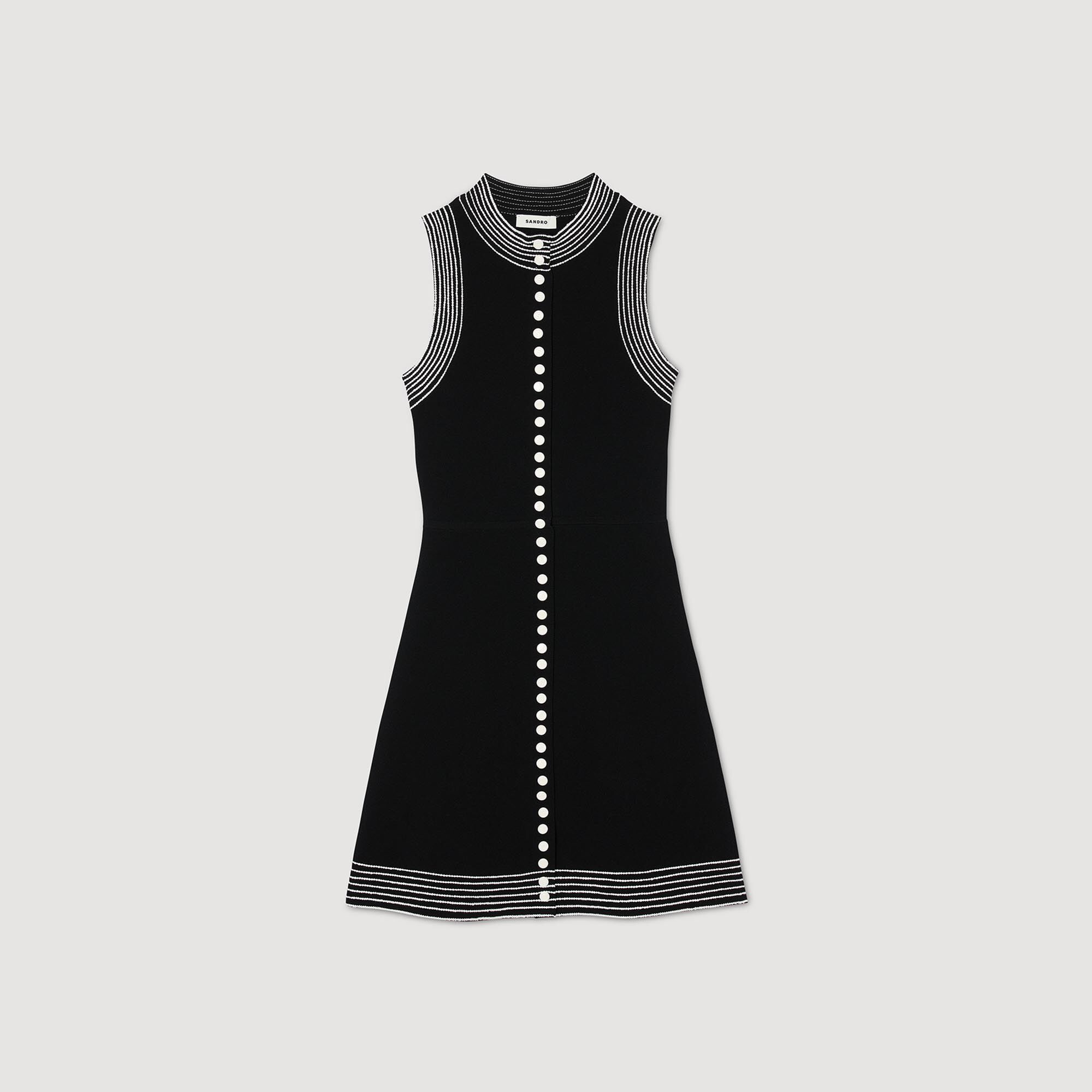 Sandro black and white dress best sale