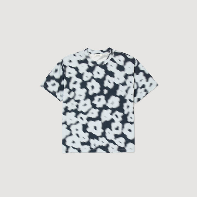 Blurry floral cotton T-shirt
