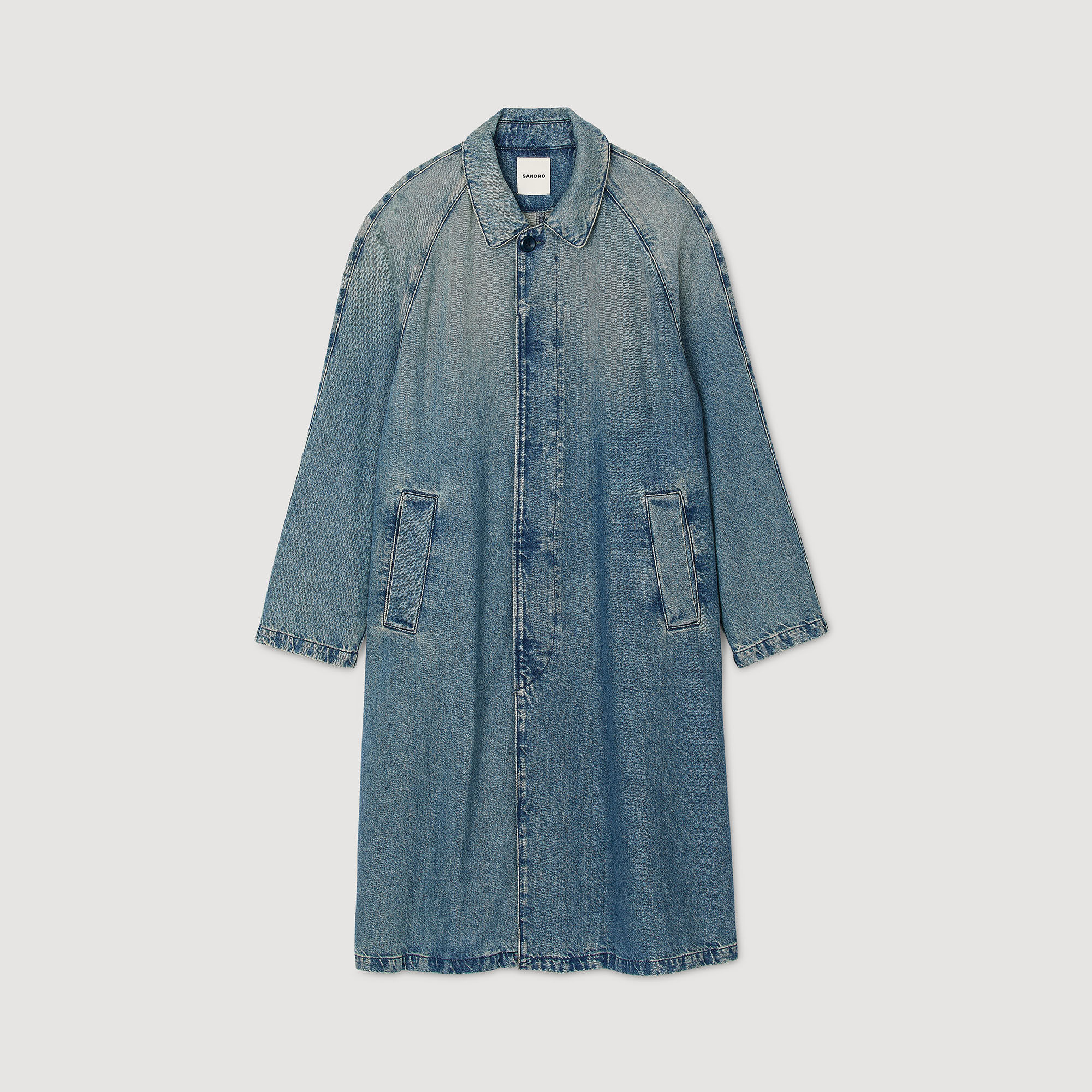 sandro paris  コート Long coat blue For Women | Sandro Paris