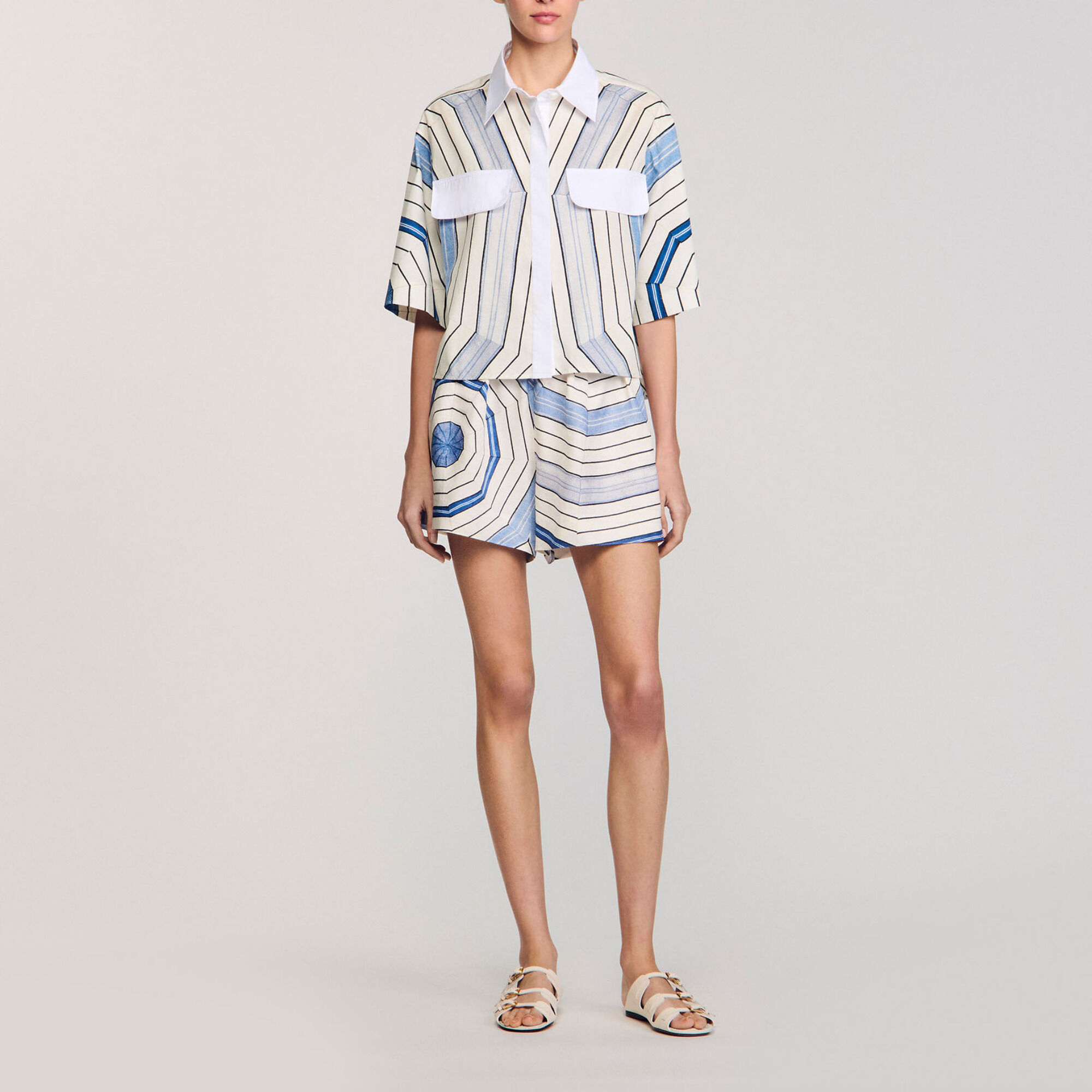Spiral-motif shirt