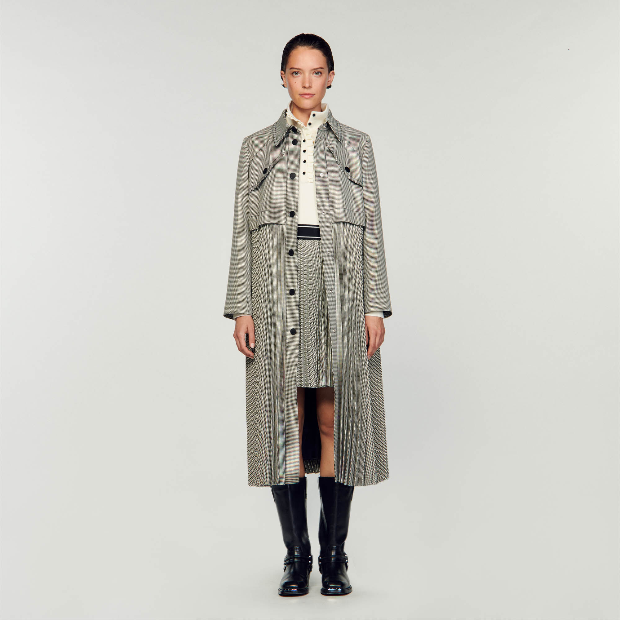 Houndstooth long coat online