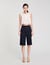 Pleated rhinestone neck crop top