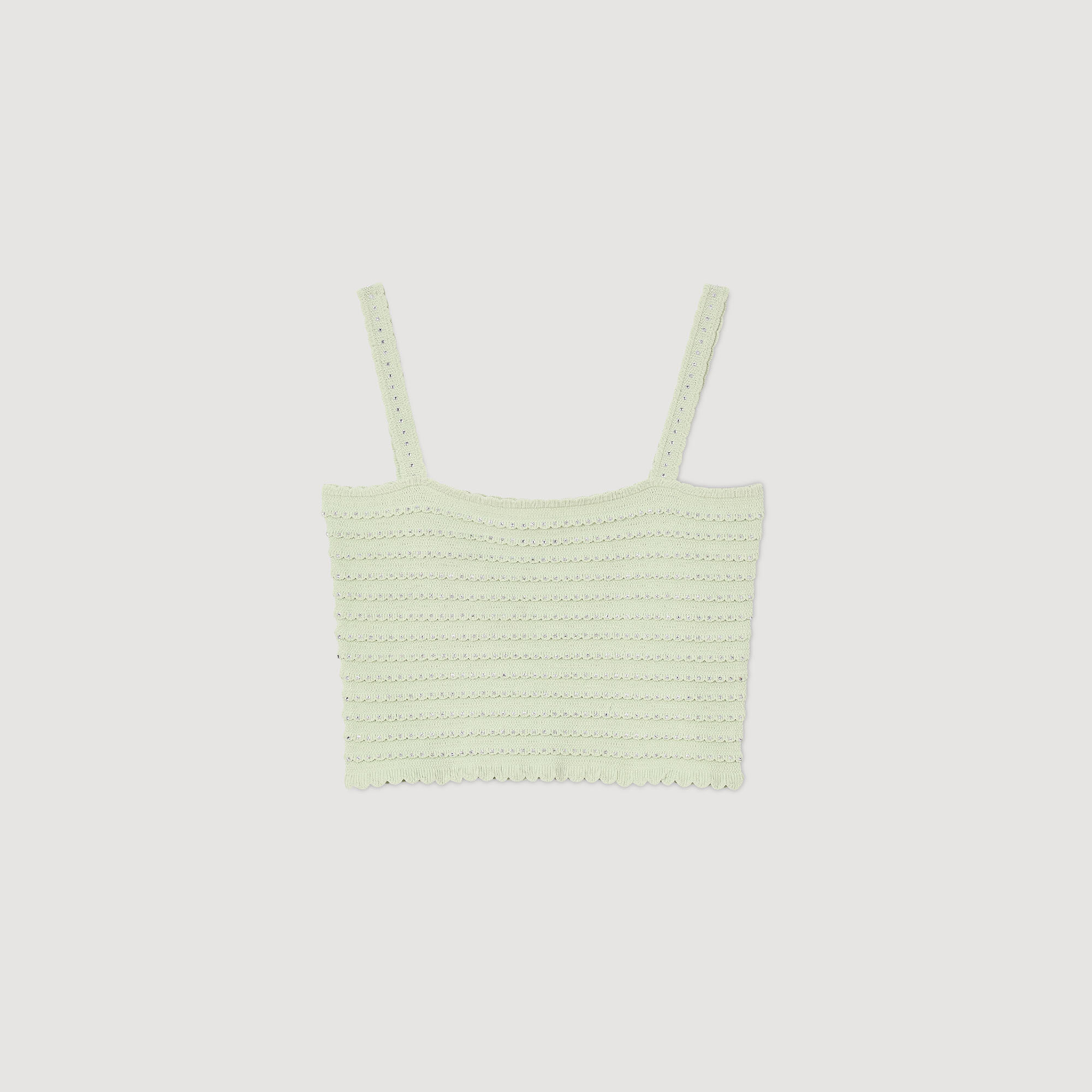 Rhinestone knit crop top