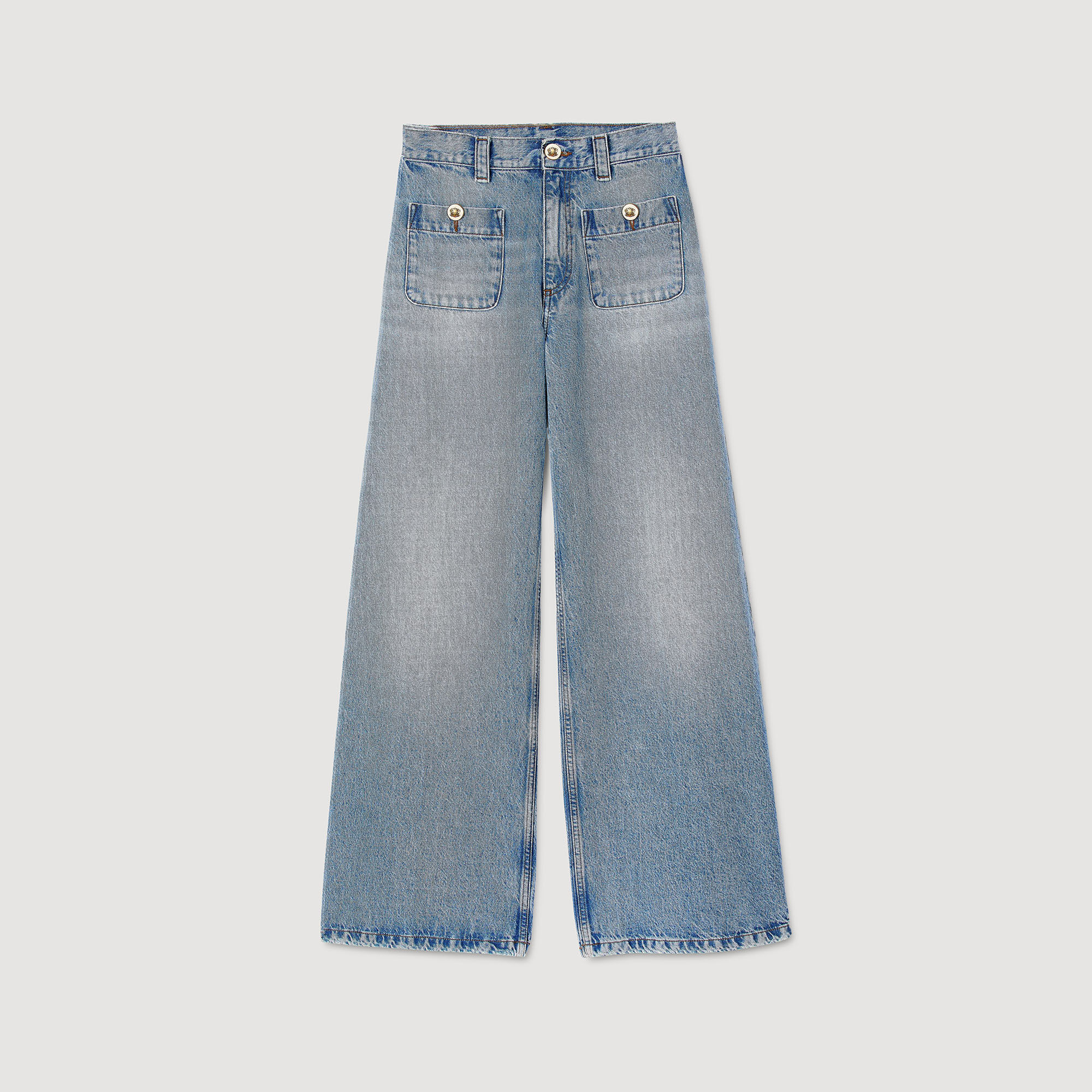 Wide-leg jeans blue For Women | Sandro Paris