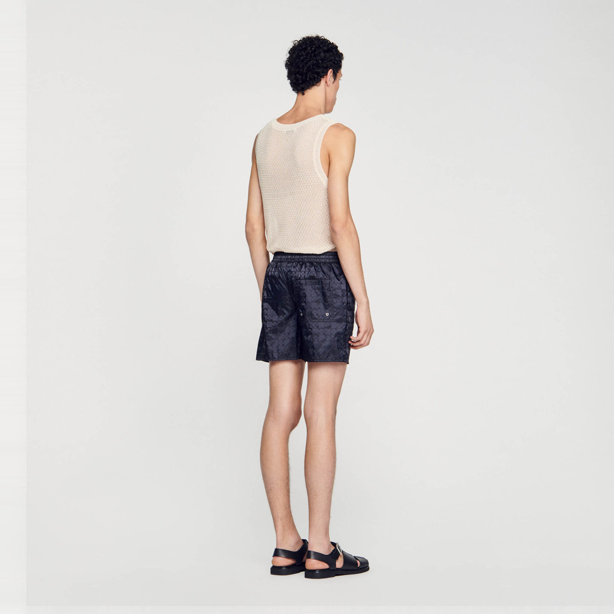 Square cross swim shorts