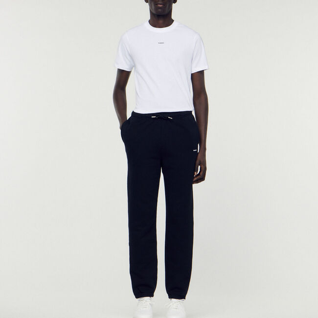 Embroidered fleece jogging bottoms