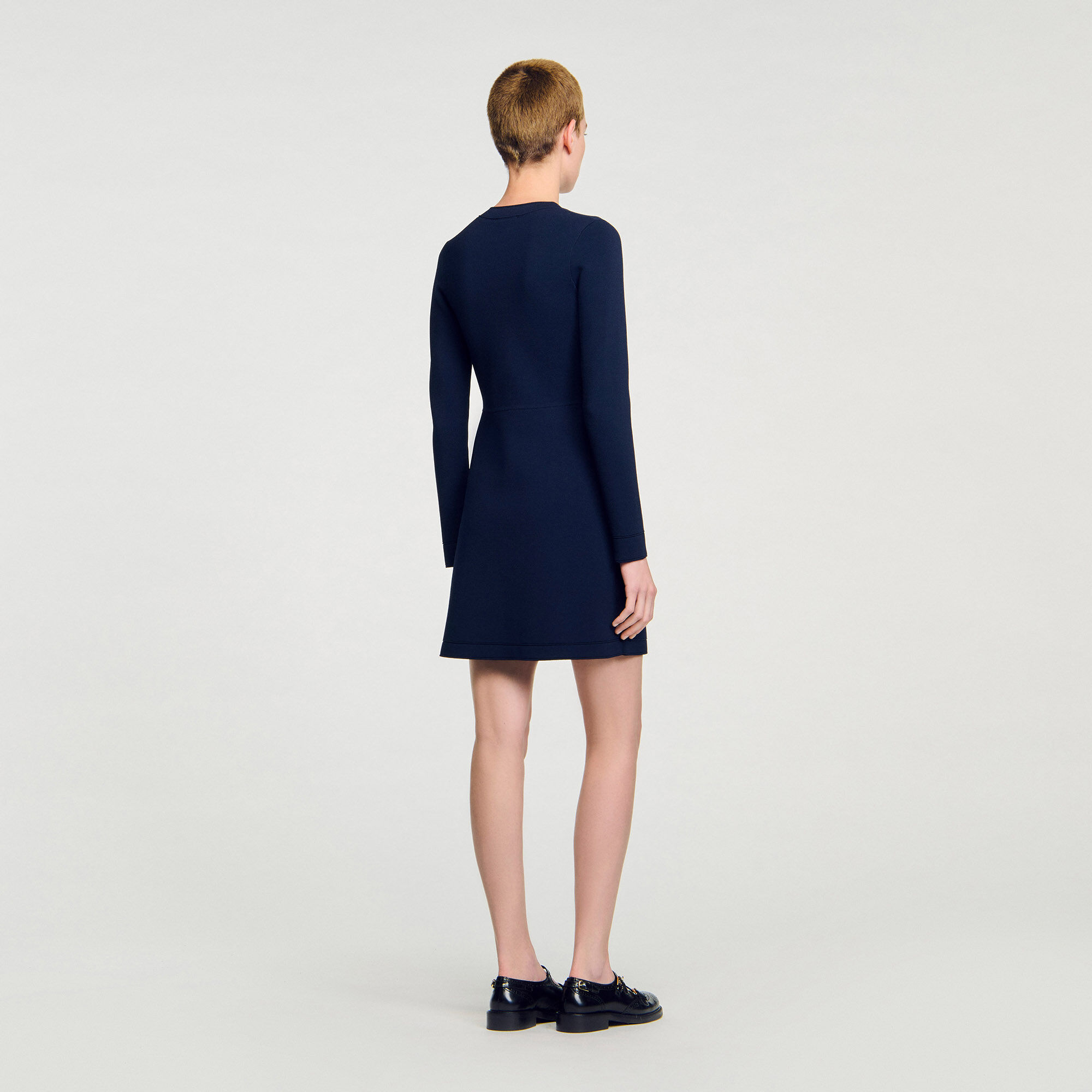 Short button-up knit dress