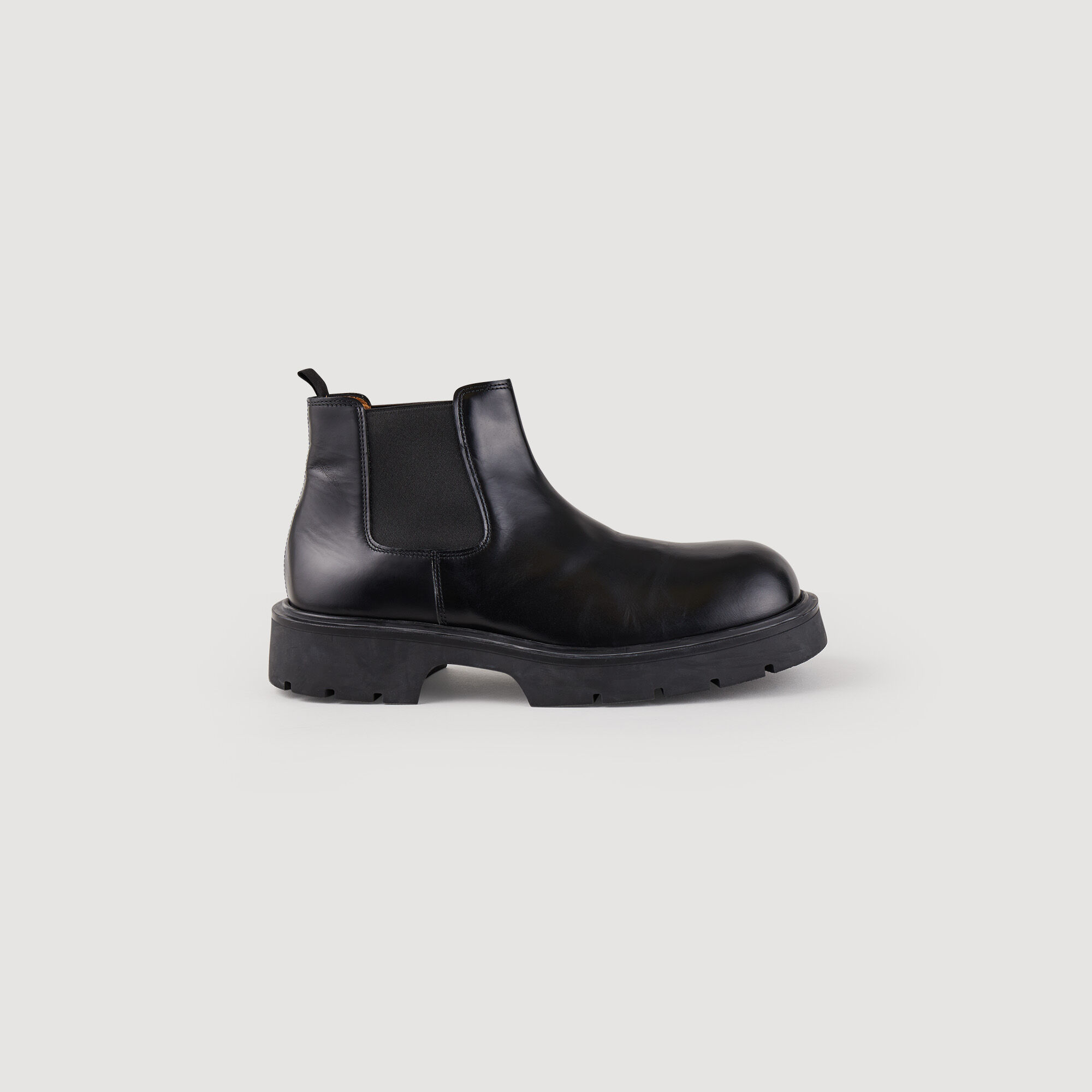 Leather ankle boots black gray for Men Sandro Paris
