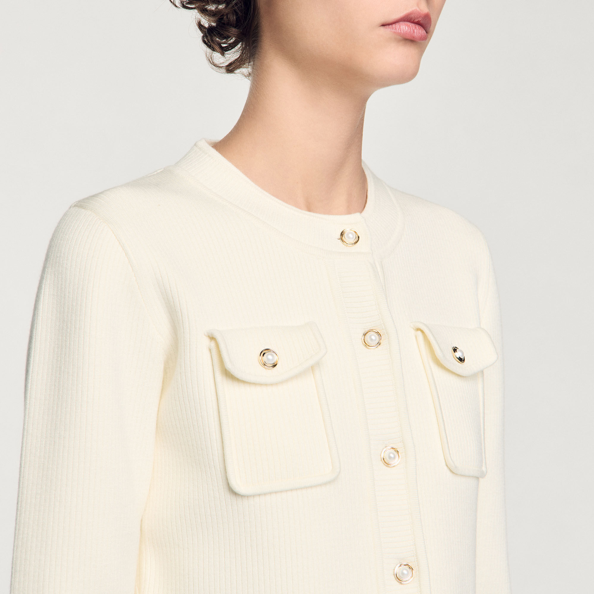 Rib knit cardigan